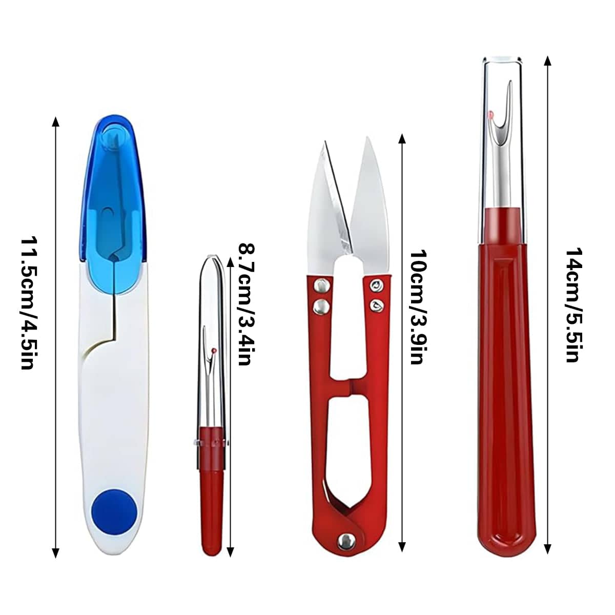 4 Piece Sewing Seam Ripper and Fabric Scissors Set with Sharp Metal Blades - view 3