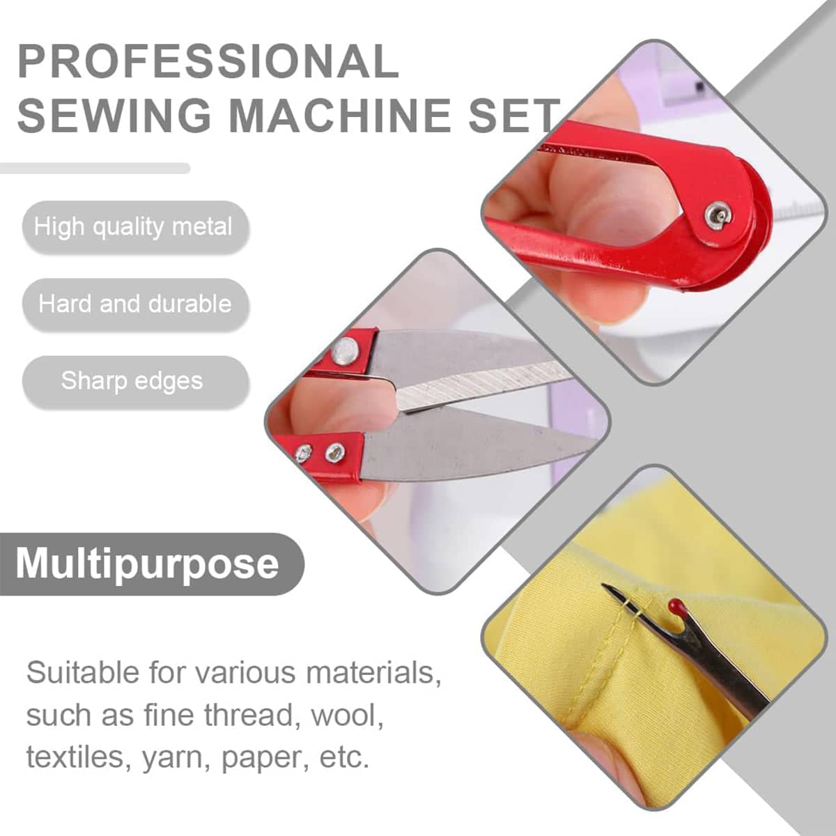 4 Piece Sewing Seam Ripper and Fabric Scissors Set with Sharp Metal Blades - view 5