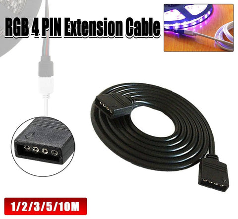 4-Pin RGB LED Strip Extension Cable for 10 mm Light Strips - 10 m, Black - view 2