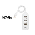 4 Port USB 2.0 Hub High Speed Slim Compact Expansion Splitter, White