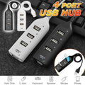 4 Port USB 2.0 Hub High Speed Slim Compact Expansion Splitter, White - view 2