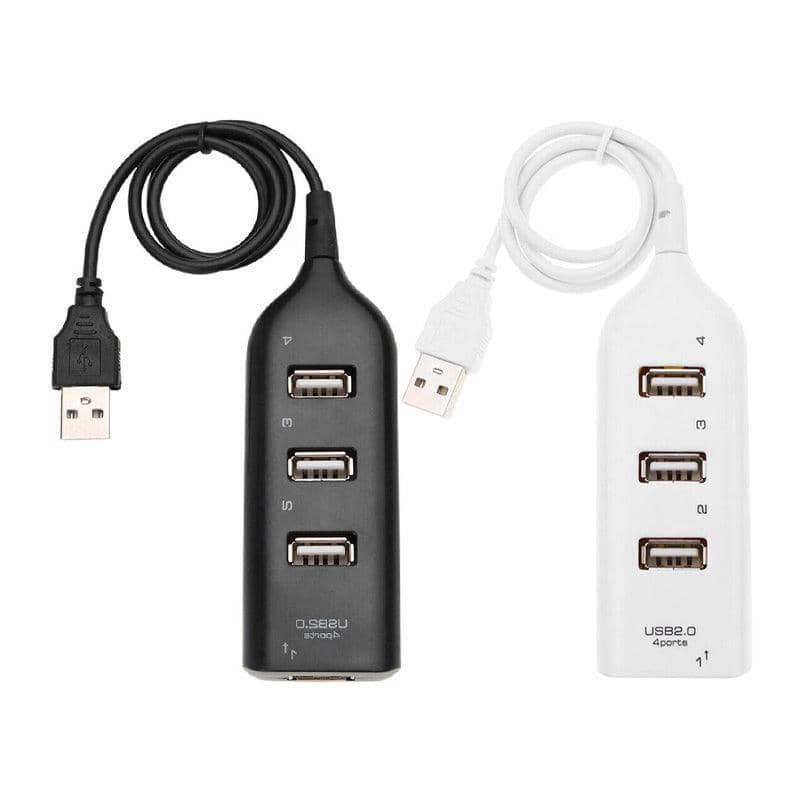 4 Port USB 2.0 Hub High Speed Slim Compact Expansion Splitter, White - view 3