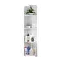 4-Tier Corner Shelf, Freestanding Storage Rack for Bathroom and Kitchen - Striped