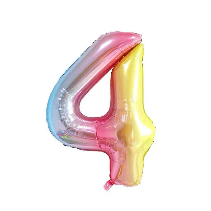 40 Inch Foil Number Balloon, 100cm Super Large - Rainbow 4