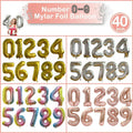 40 Inch Foil Number Balloon, 100cm Super Large - Rainbow 4 - view 2