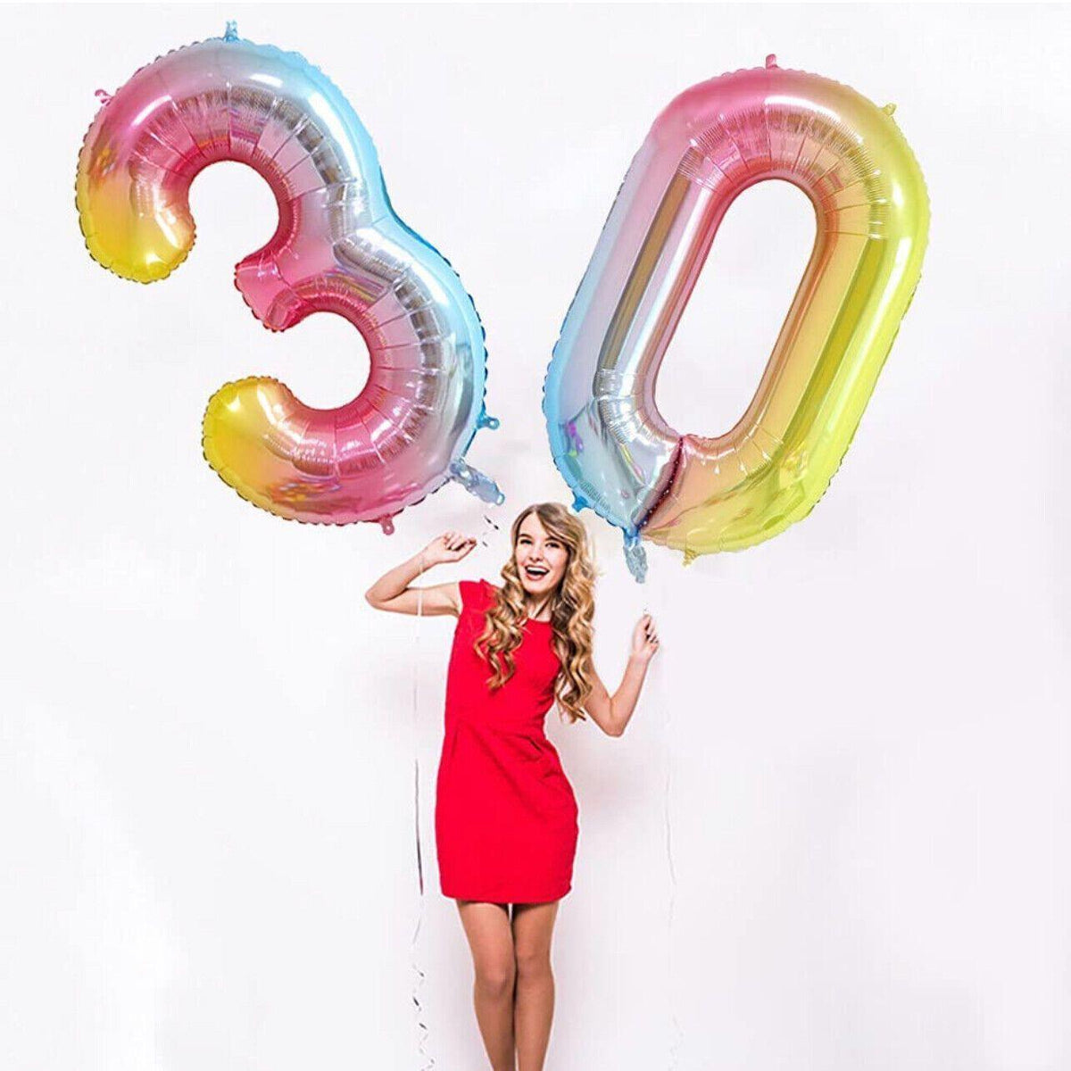 40 Inch Foil Number Balloon, 100cm Super Large - Rainbow 5 - view 4