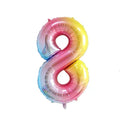 40 Inch Foil Number Balloon, 100cm Super Large – Rainbow 8