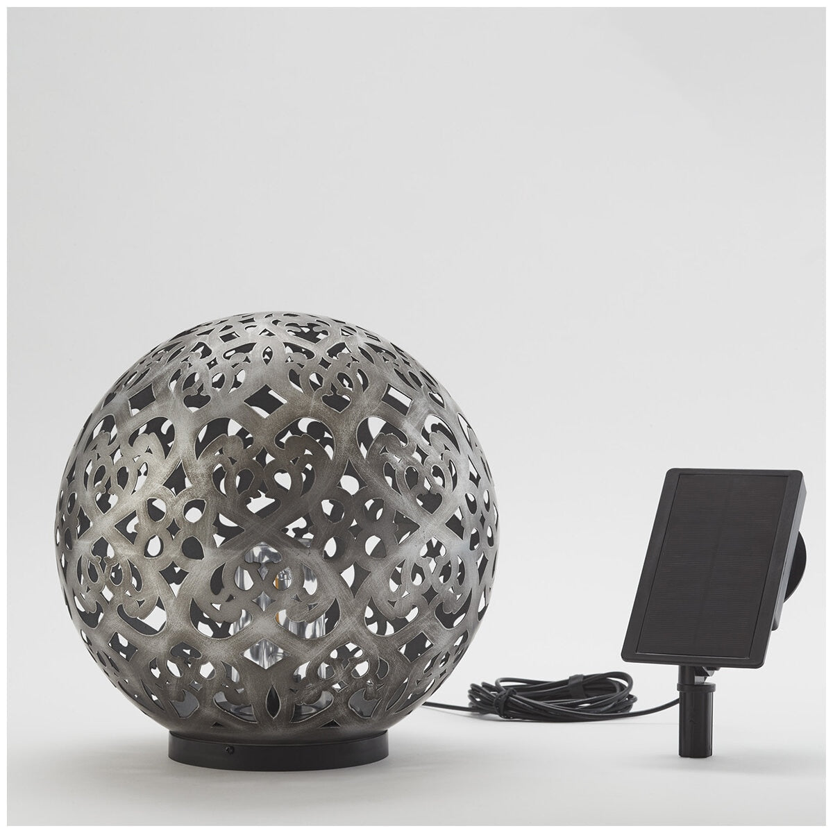 Aurora Lighting Solar Decor Ball 27.9cm, 50 Lumens, Metal, Rechargeable Batteries - SuperSaverAU - view 1