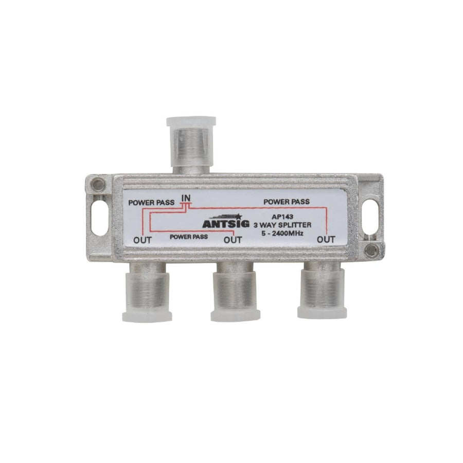 Antsig 3 Way Splitter - 5-2400MHz - Zinc/Aluminium - Indoor Use - SuperSaverAU - view 1