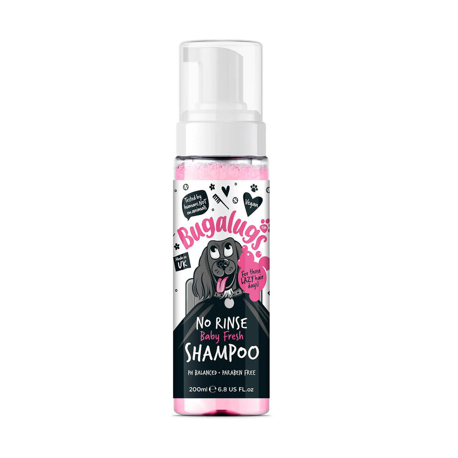 Bugalugs No Rinse Baby Fresh Dog Shampoo 200ml, Waterless Foam