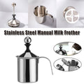 400ml Stainless Steel Manual Milk Frother, Double Mesh Strainer Frothing Pitcher