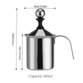 400ml Stainless Steel Manual Milk Frother, Double Mesh Strainer Frothing Pitcher - view 3