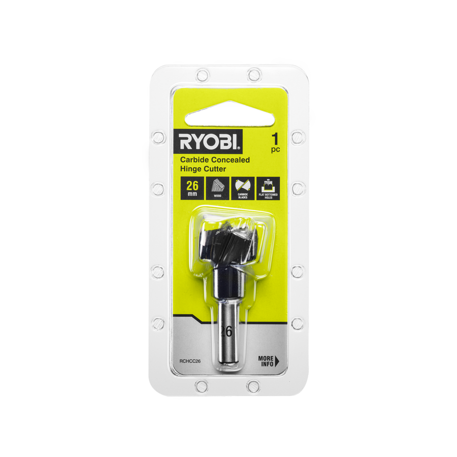 Ryobi 26mm Carbide Concealed Hinge Cutter - Precise Flat-Bottomed Holes - SuperSaverAU - view 1