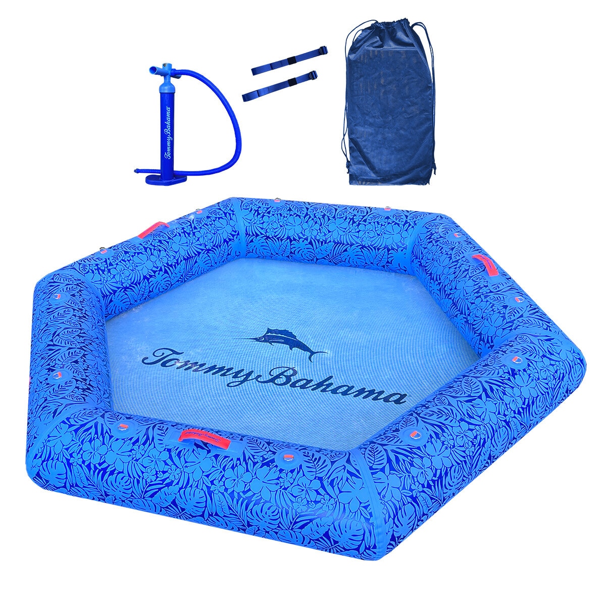 Tommy Bahama Inflatable Water Hammock 2.44M for 4 Adults, Palm Indigo - SuperSaverAU - view 4