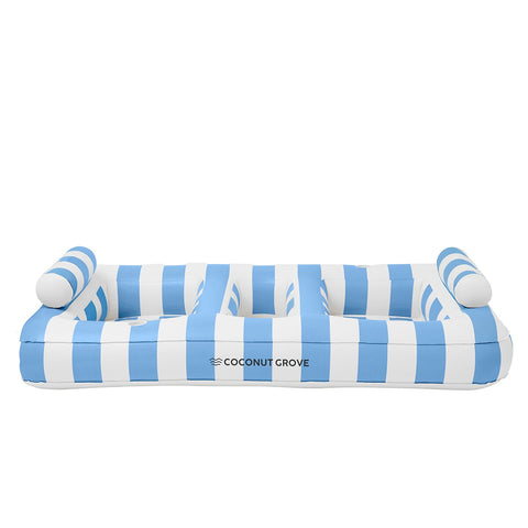 Coconut Grove Luxe Twin Hammock Float Blue, 2200mm, PVC, 160kg Max Weight, Cup Holders - SuperSaverAU - view 2
