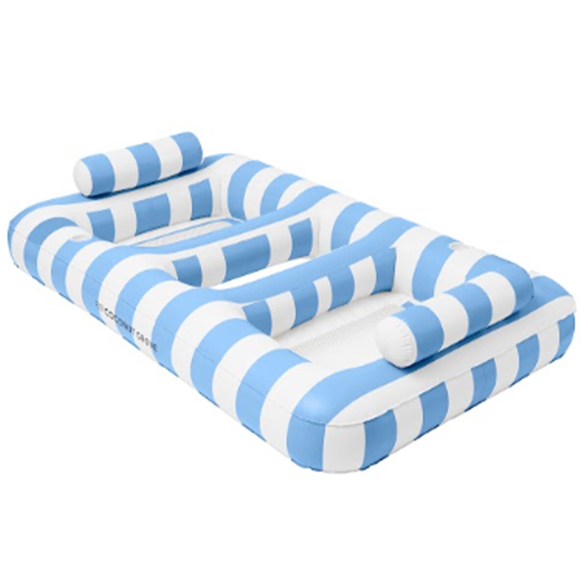 Coconut Grove Luxe Twin Hammock Float Blue, 2200mm, PVC, 160kg Max Weight, Cup Holders - SuperSaverAU - view 3