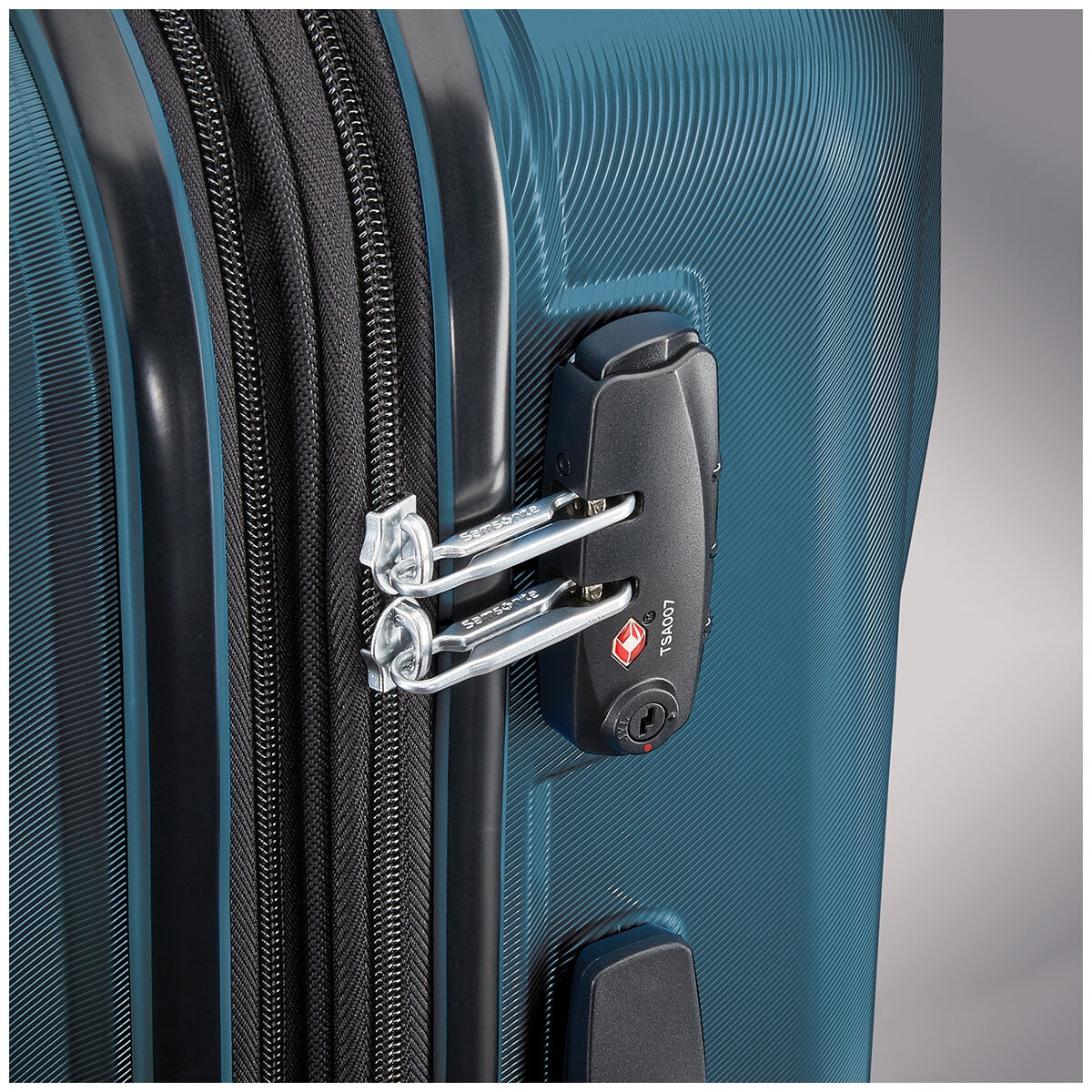 Samsonite Spinner Luggage Blue/Teal, 100% Polycarbonate, TSA Locks, 1.5" Expansion - SuperSaverAU - view 6