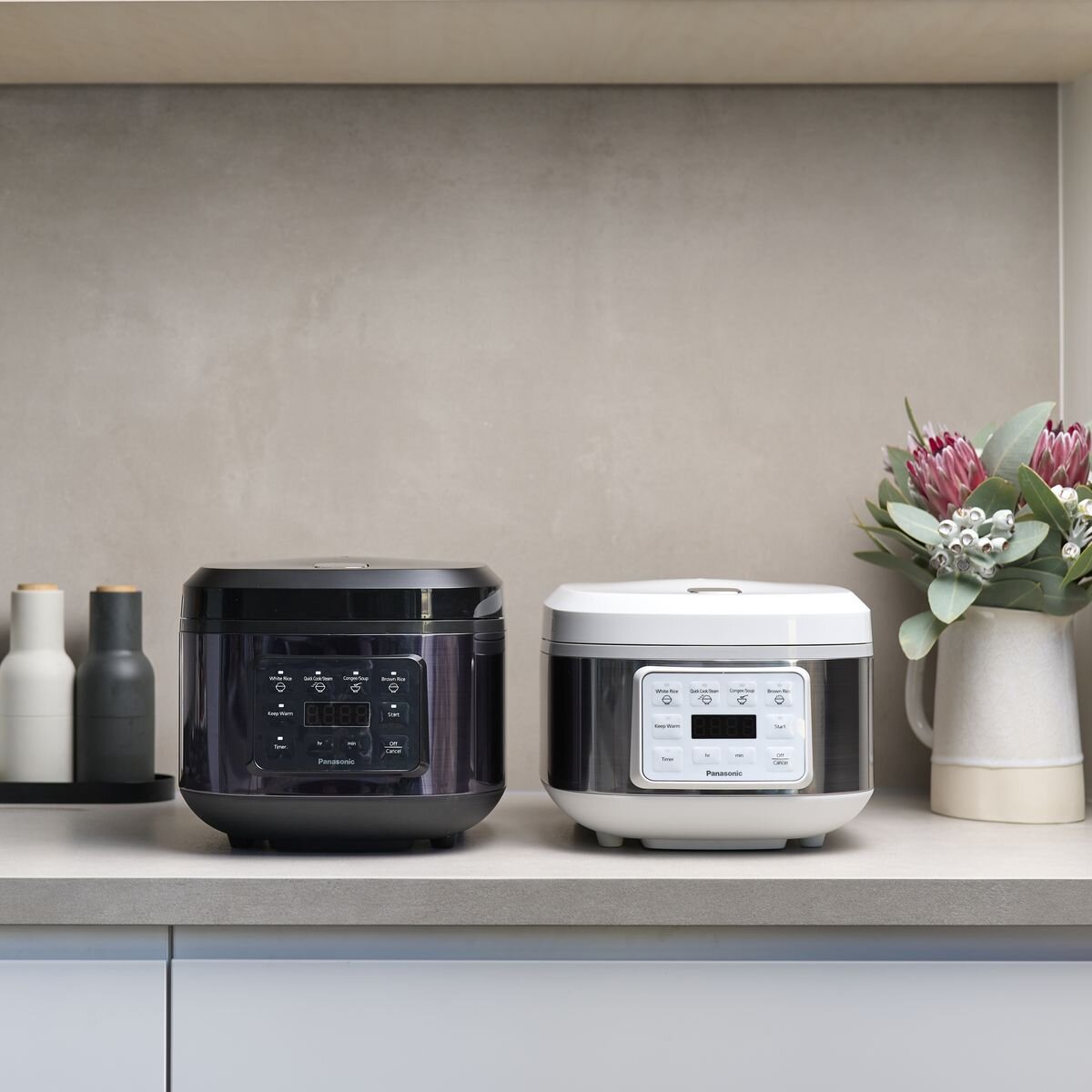 Panasonic 10-cup rice and multi cooker - Fuzzy Logic, Quick Cook function, black - SR-DA182KST