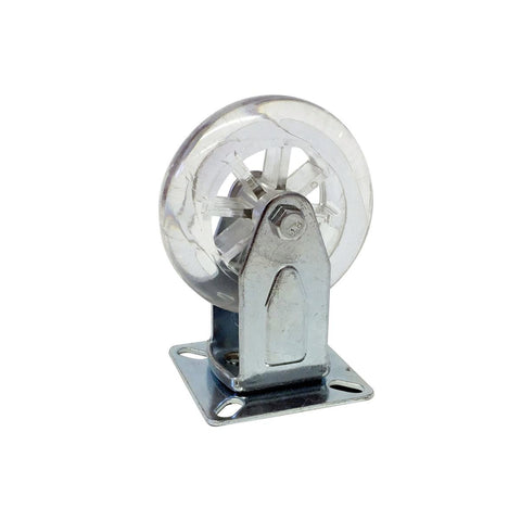 Easyroll 75mm Transparent Fixed Plate Castor Polyurethane 70kg Capacity - SuperSaverAU - view 1
