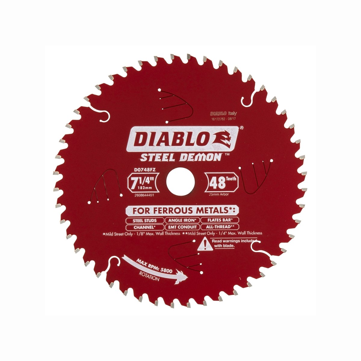 Diablo 184mm 48t Steel Demon Circular Saw Blade for Ferrous Metals