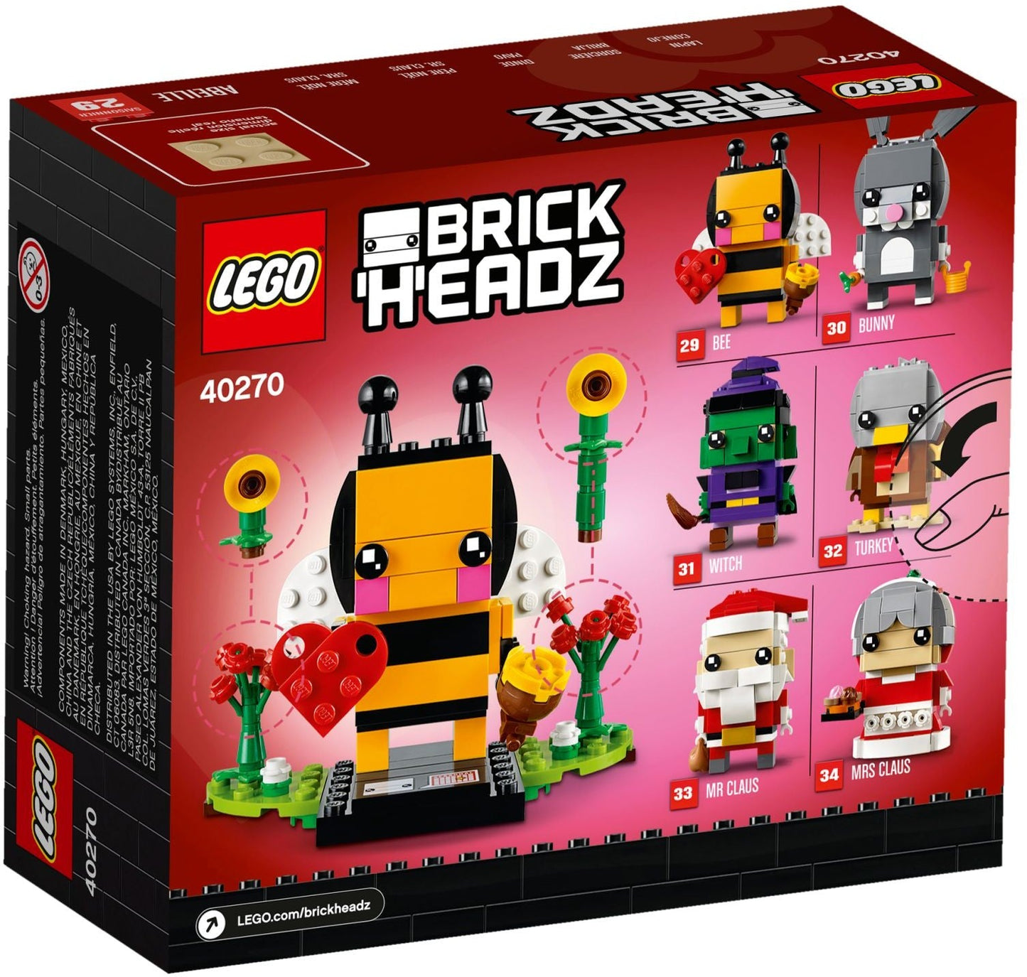 LEGO 40270 Valentine's Bee BrickHeadz Building Kit