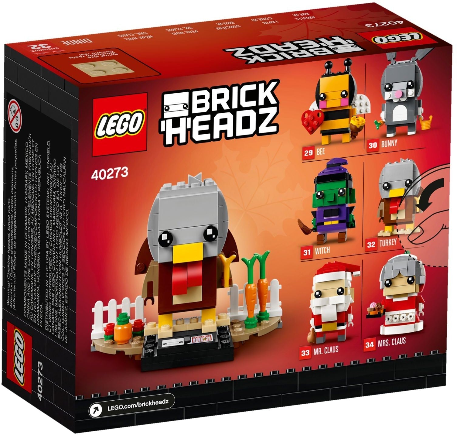 LEGO 40273 Thanksgiving Turkey BrickHeadz Set - SuperSaverAU - view 3