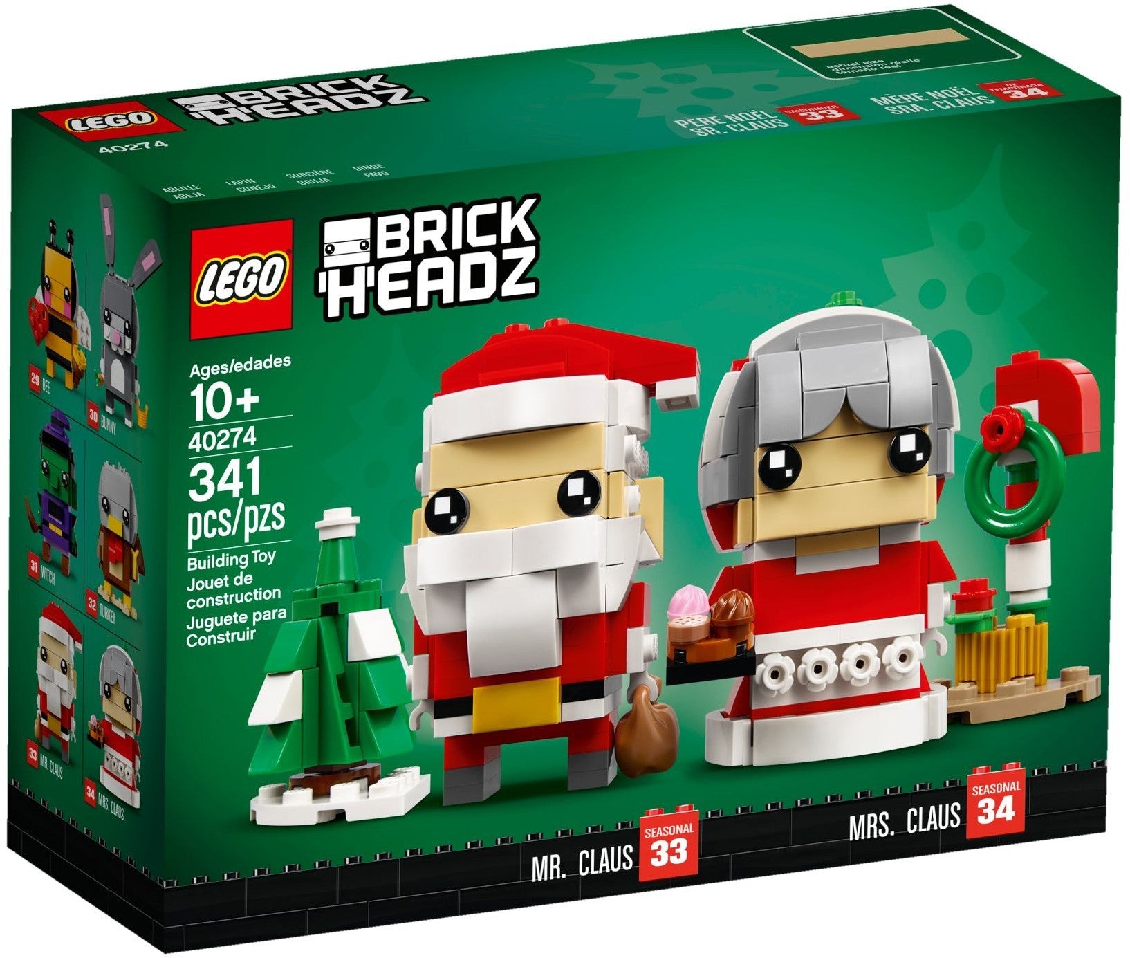 LEGO 40274 Mr. & Mrs. Claus BrickHeadz Christmas Set - SuperSaverAU - view 1