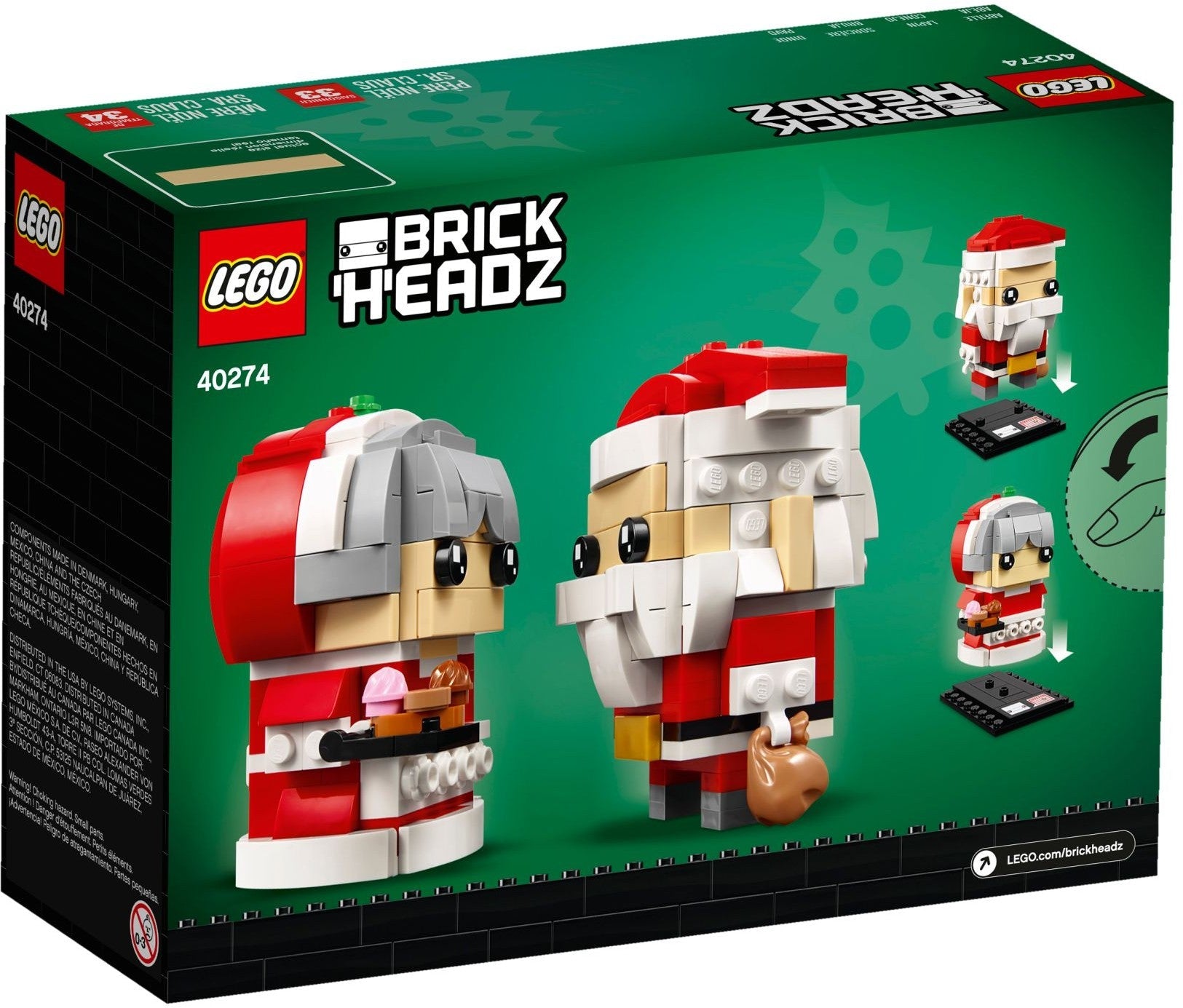LEGO 40274 Mr. & Mrs. Claus BrickHeadz Christmas Set - SuperSaverAU - view 4