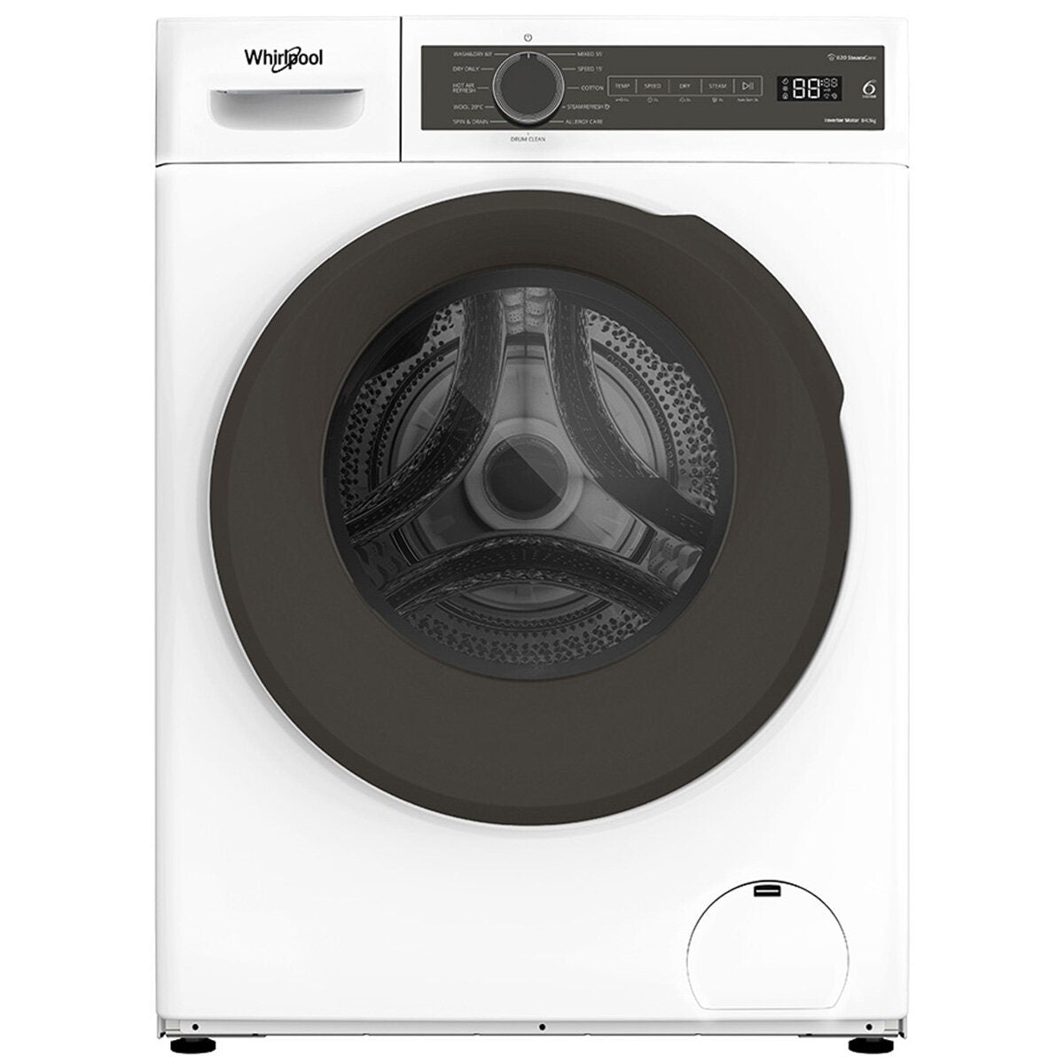 Whirlpool 8kg/4kg SteamCare Washer Dryer Combo - White, Compact Slim Depth, Steam Hygiene - WWPB8502IW