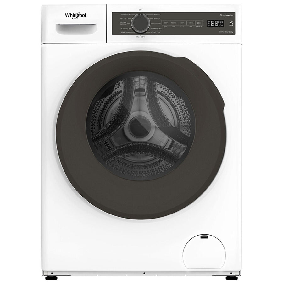 Whirlpool 8kg/4kg SteamCare Washer Dryer Combo - White, Compact Slim Depth, Steam Hygiene - WWPB8502IW
