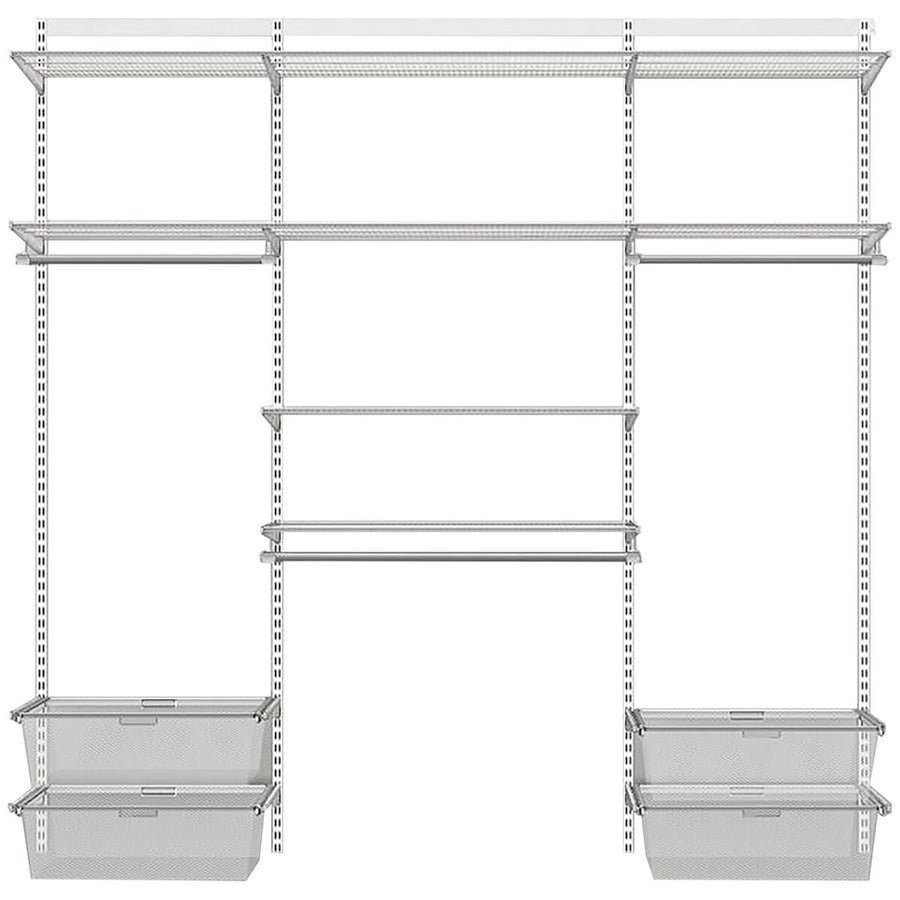 Elfa Advanced 2158mm Wardrobe Pack - White E-Poxy Bonded Steel - 10 Year Warranty - 11997