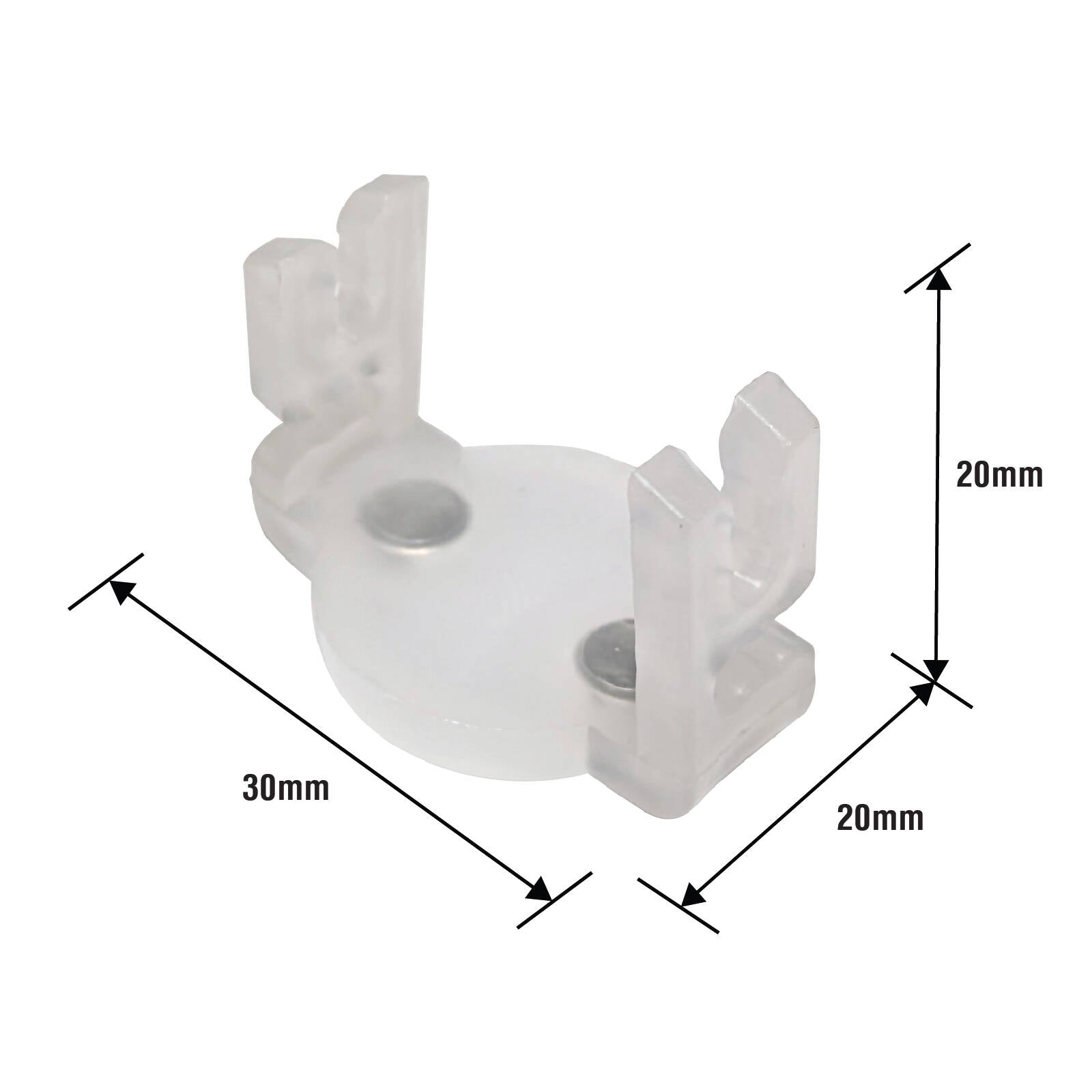 Everhang 30mm Clear PVC Magnetic Light Clips, 100 Pack