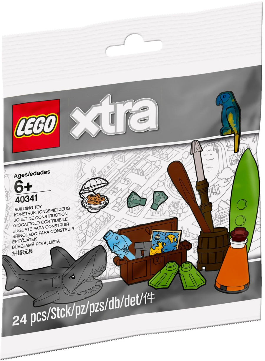 LEGO 40341 Sea Accessories: Shark, Parrot, & Ocean Gear - SuperSaverAU - view 1