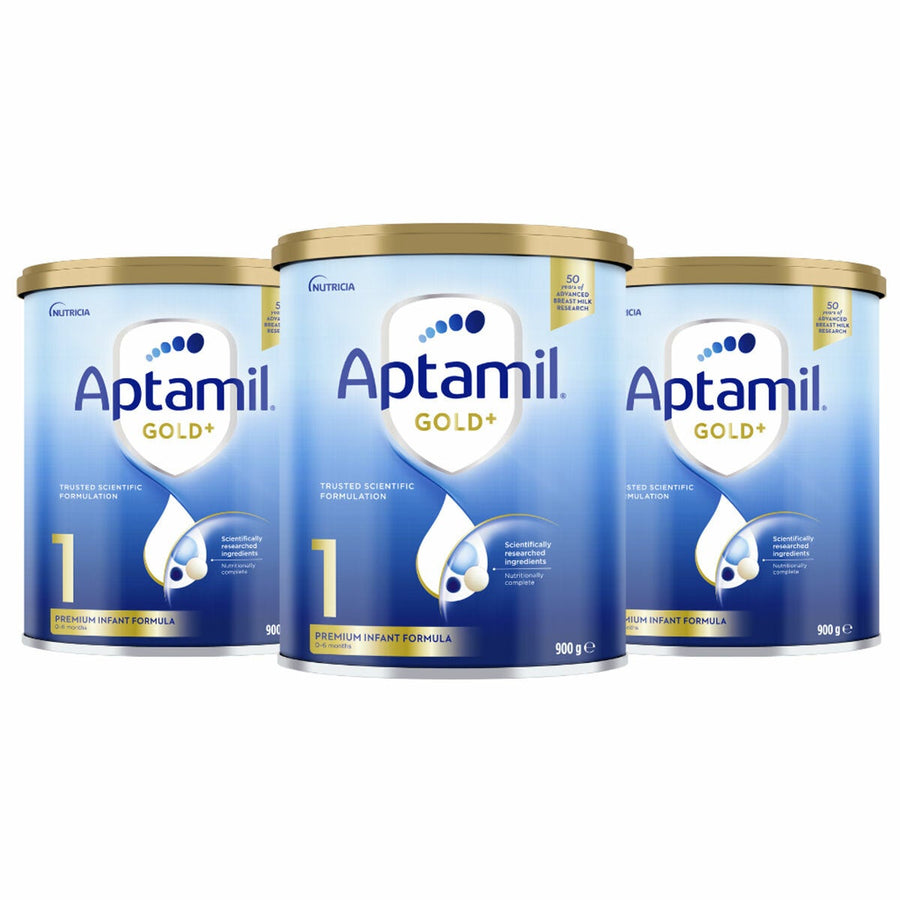 Aptamil Gold Plus Baby Formula 0 to 6 Months Stage 1 3 x 900g
