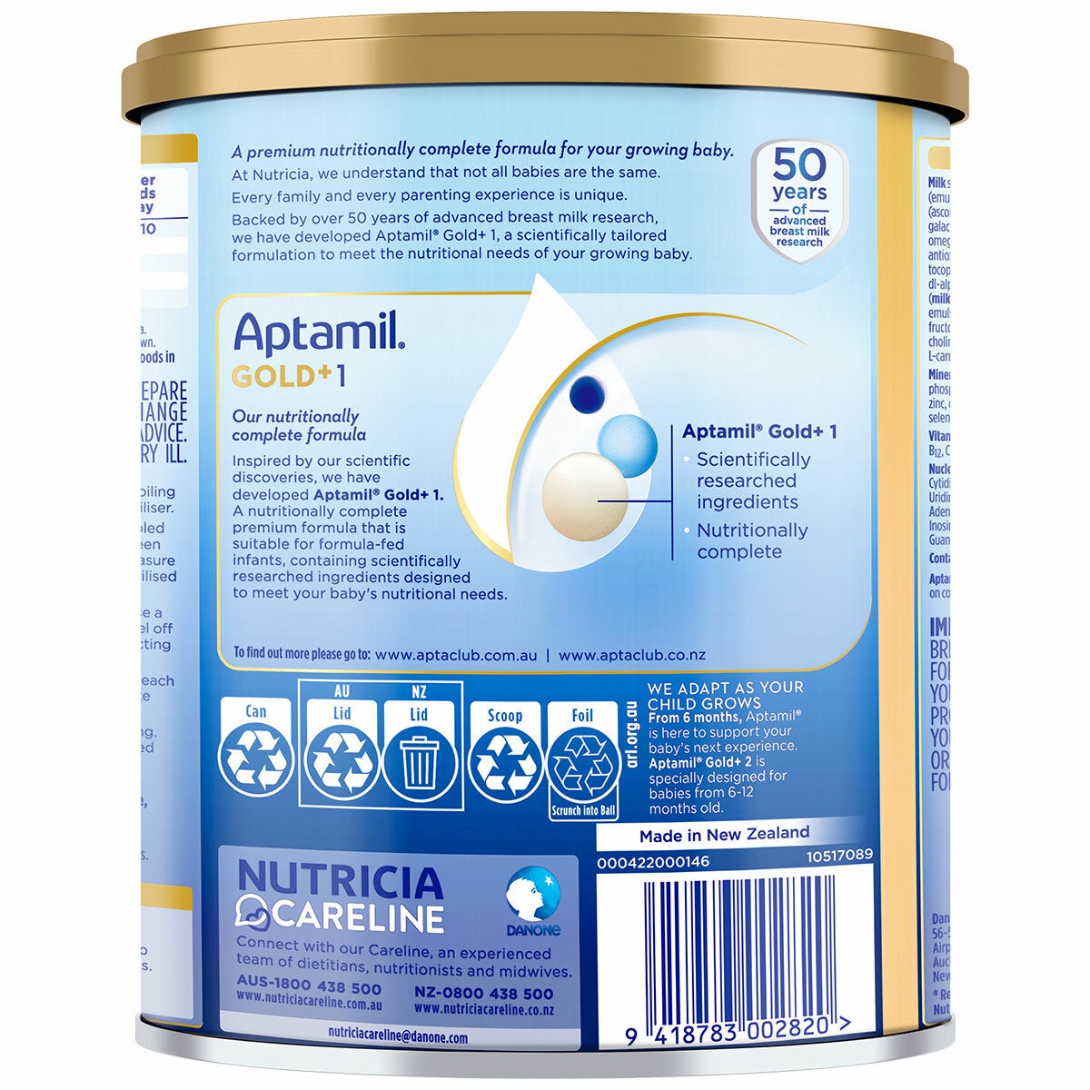 Aptamil Gold Plus Baby Formula 0 to 6 Months Stage 1 3 x 900g — image 4