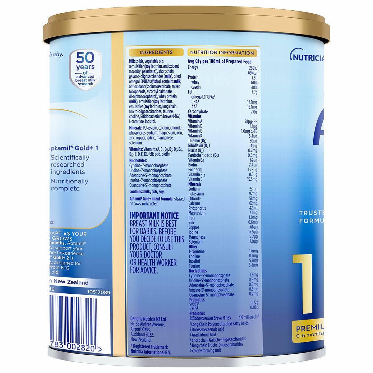 Aptamil Gold Plus Baby Formula 0 to 6 Months Stage 1 3 x 900g — image 3