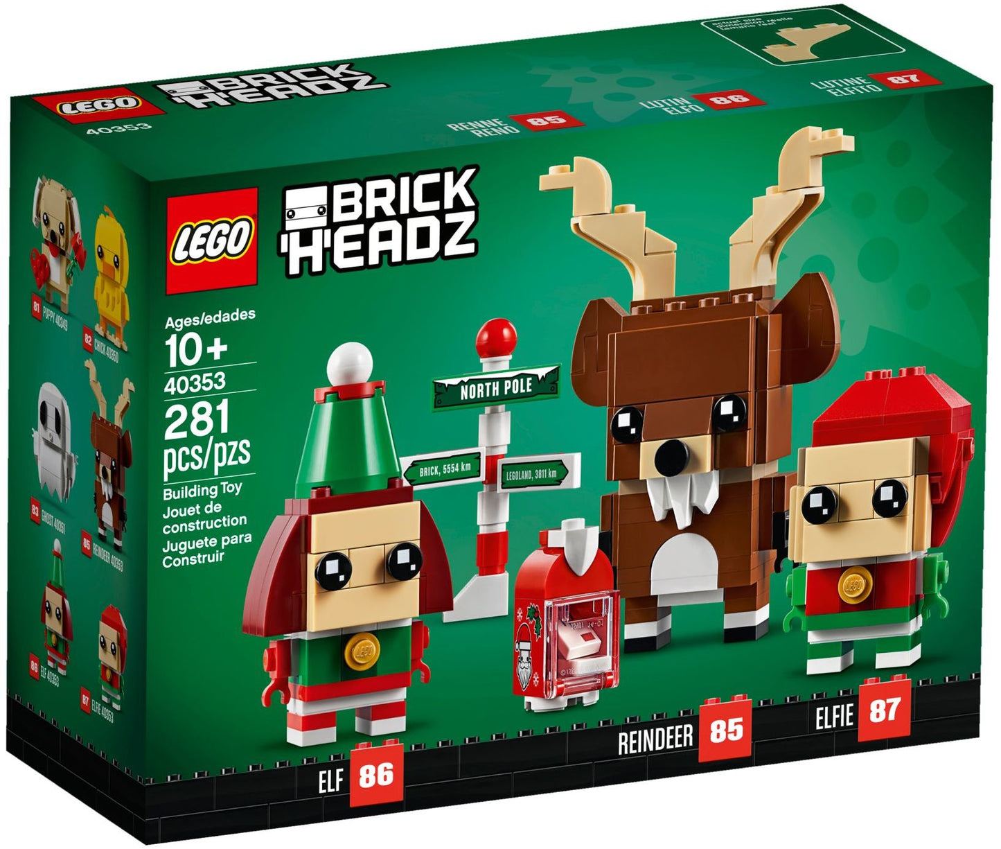 LEGO 40353 BrickHeadz Reindeer, Elf & Elfie Holiday Set