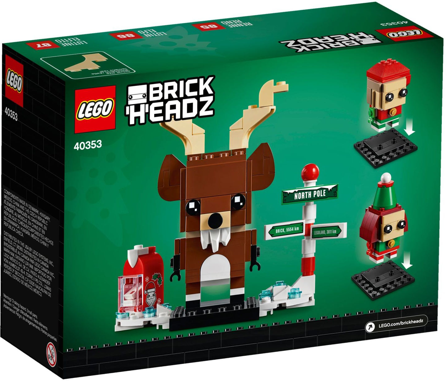 LEGO 40353 BrickHeadz Reindeer, Elf & Elfie Holiday Set