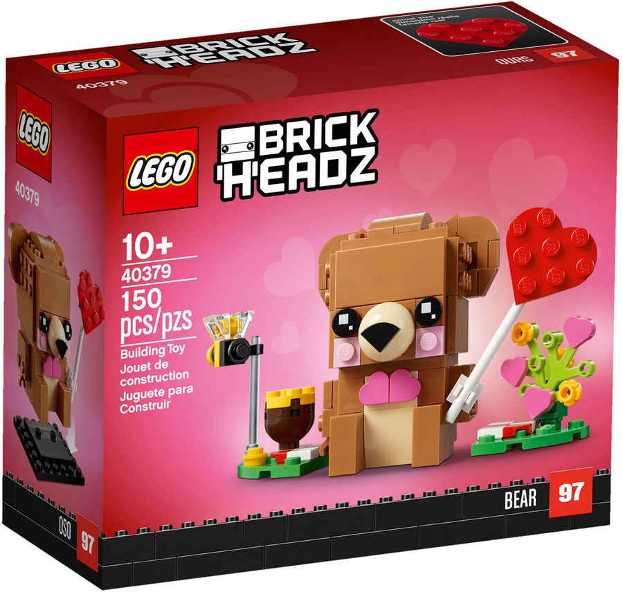 LEGO 40379 Valentine's Bear BrickHeadz Building Kit - SuperSaverAU - view 1