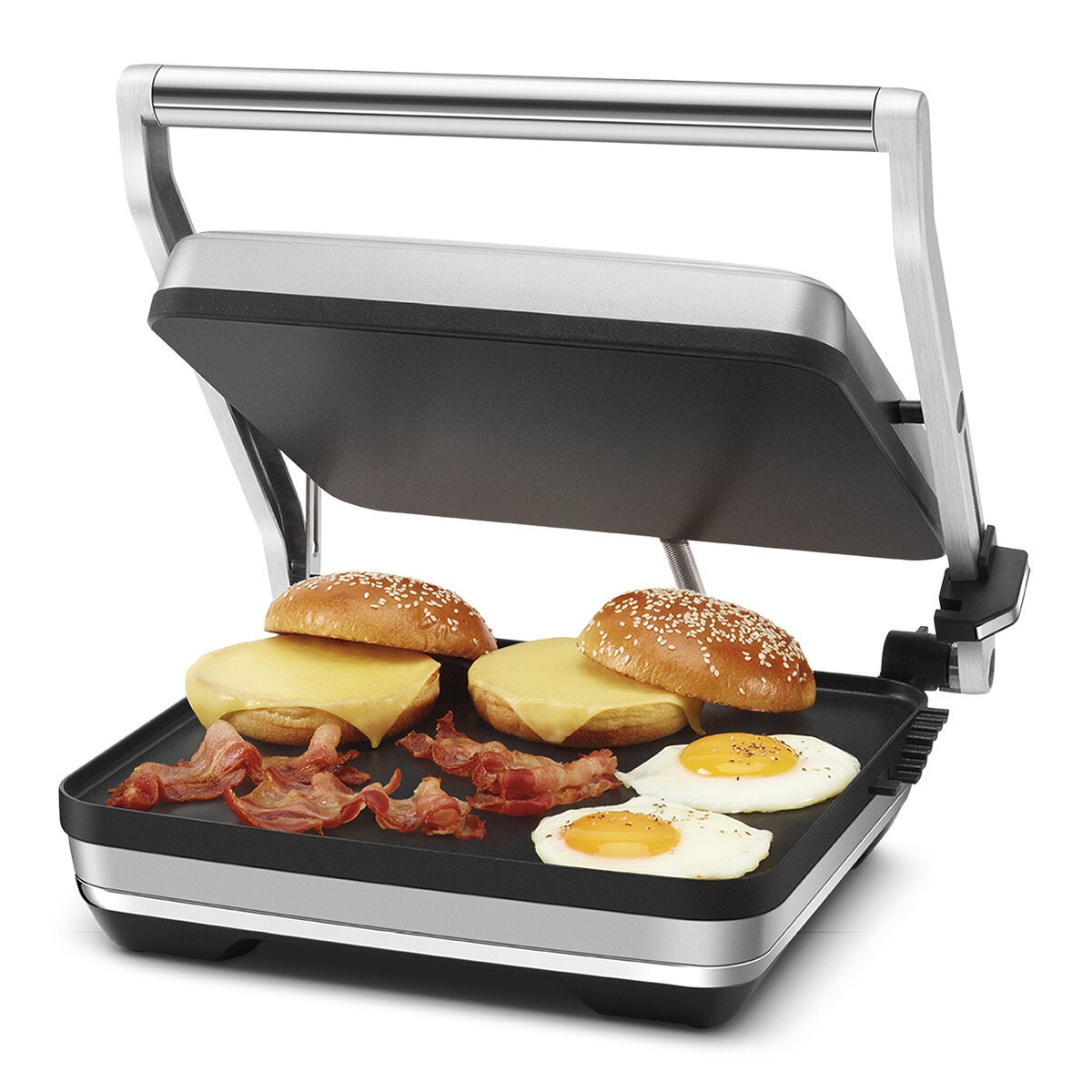 Breville the Toast and Melt Four Slice Sandwich Press - Brushed Stainless Steel, 2200W - LSG545BSS