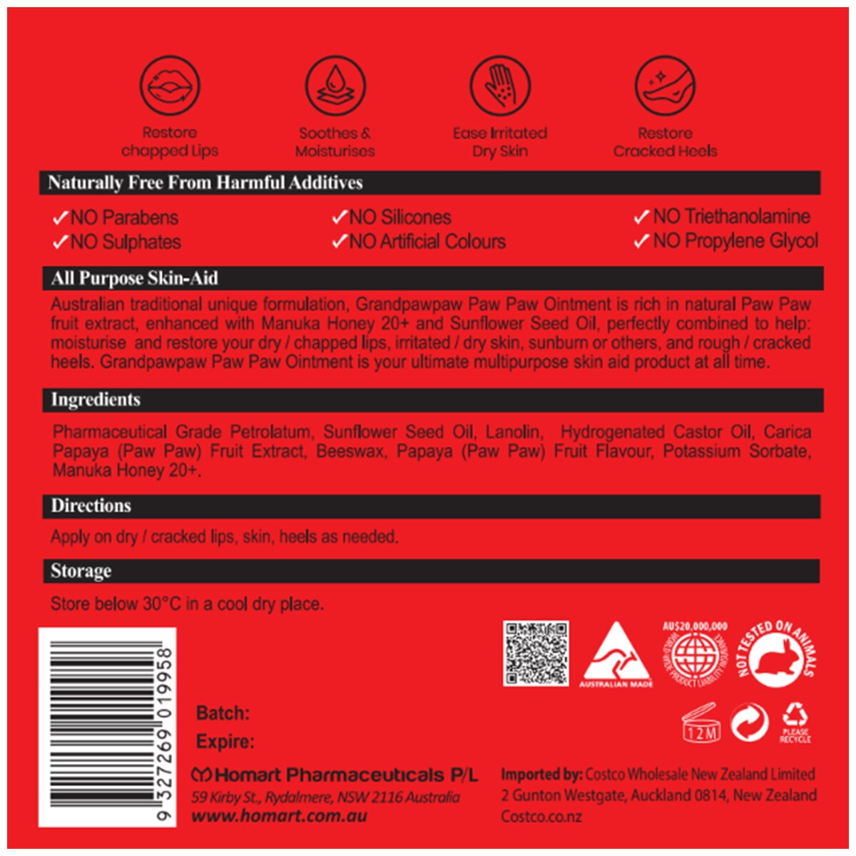 Grandpawpaw Pawpaw Ointment 6 x 25g