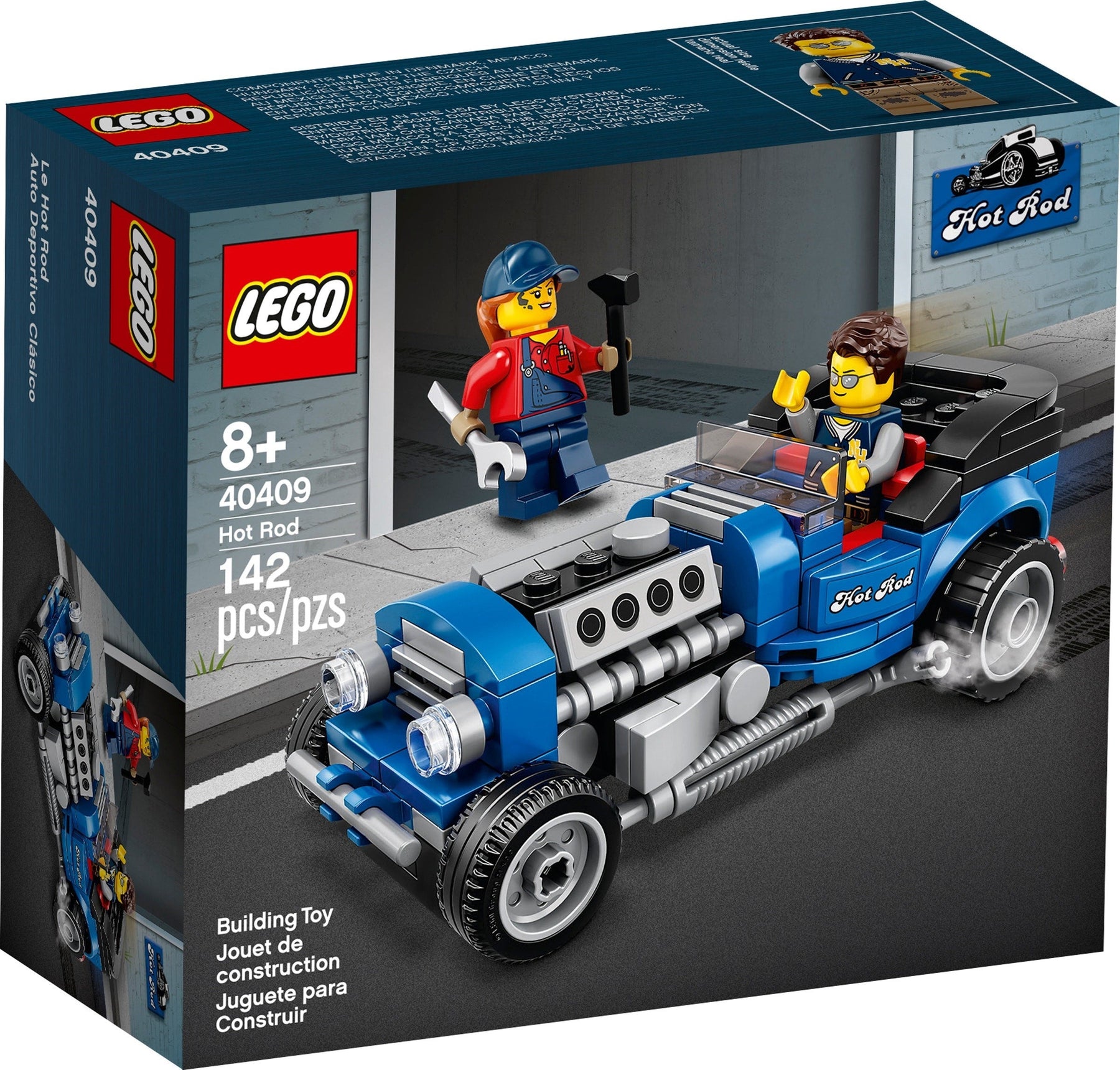 LEGO 40409 Blue Fury Hot Rod - Mini Replica with Minifigures - SuperSaverAU - view 1