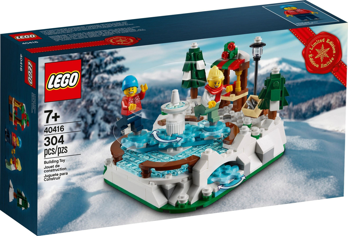 LEGO 40416 Ice Skating Rink Christmas Gift Set with Minifigures