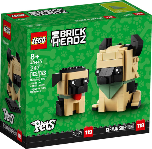 LEGO 40440 German Shepherd Dog & Puppy BrickHeadz Set