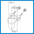 Antsig Antenna Mast U-Bolt Clamp, Galvanised Steel for Outdoor Pole Mounting