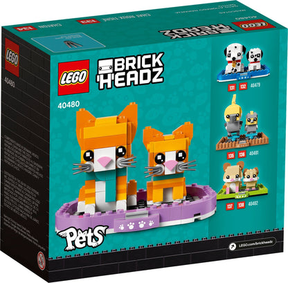 LEGO 40480 Ginger Tabby Cat & Kitten BrickHeadz Set