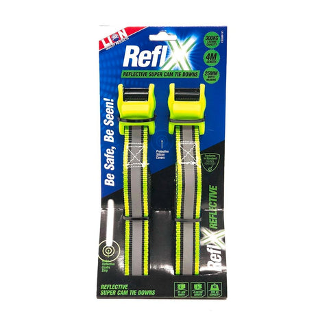 Lion Reflx Super Cam Tie Downs - 4m - Premium Polyester - Reflective - SuperSaverAU - view 1