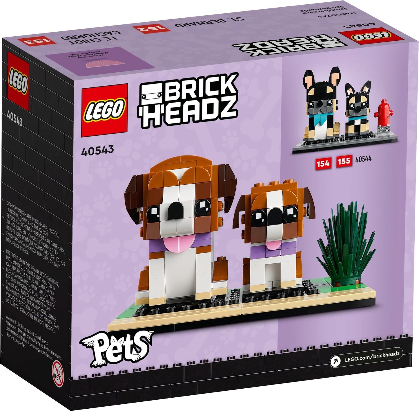 LEGO 40543 BrickHeadz St. Bernard Dog & Puppy