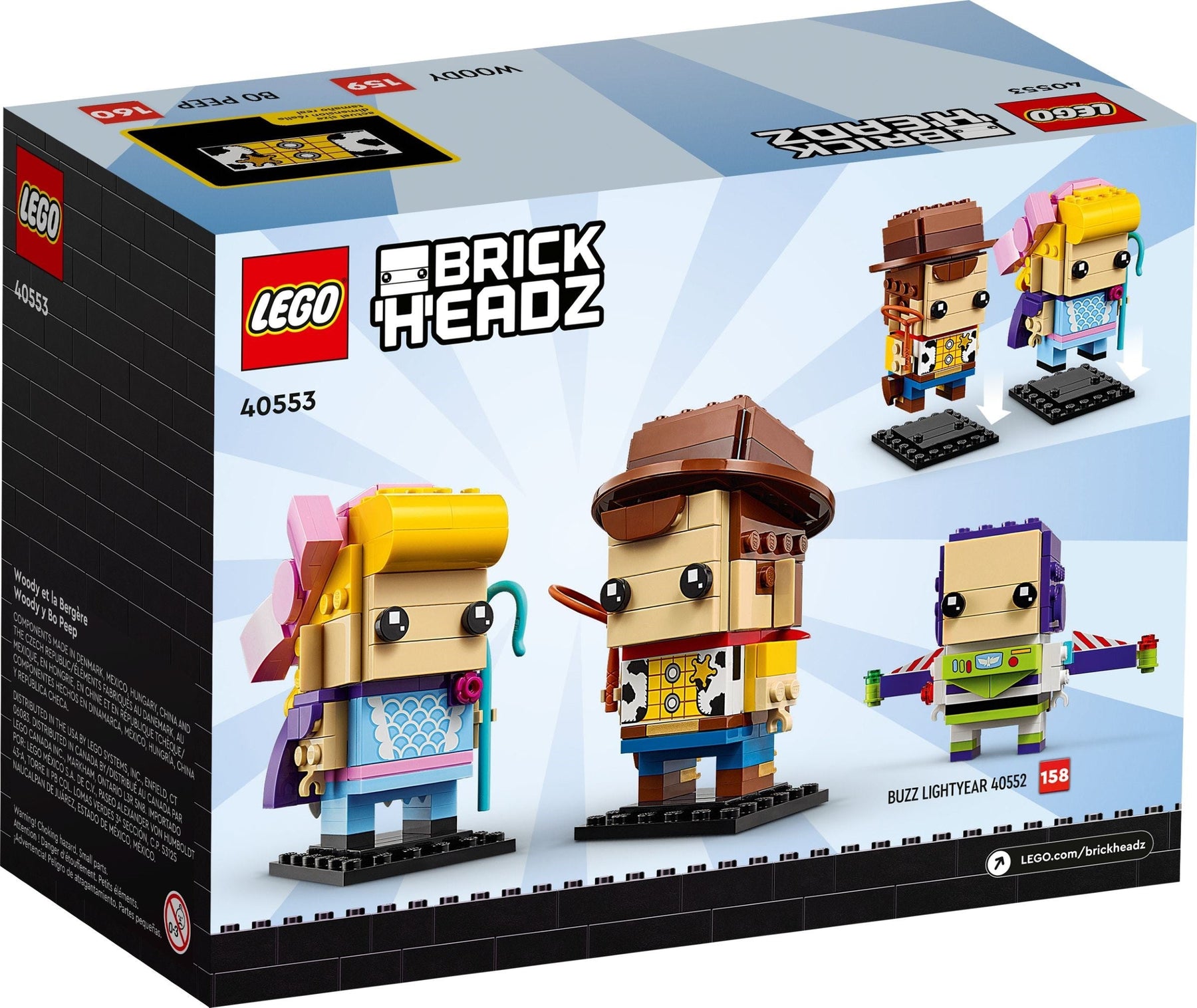 LEGO 40553 Woody & Bo Peep BrickHeadz™ Toy Story Figures - SuperSaverAU - view 5