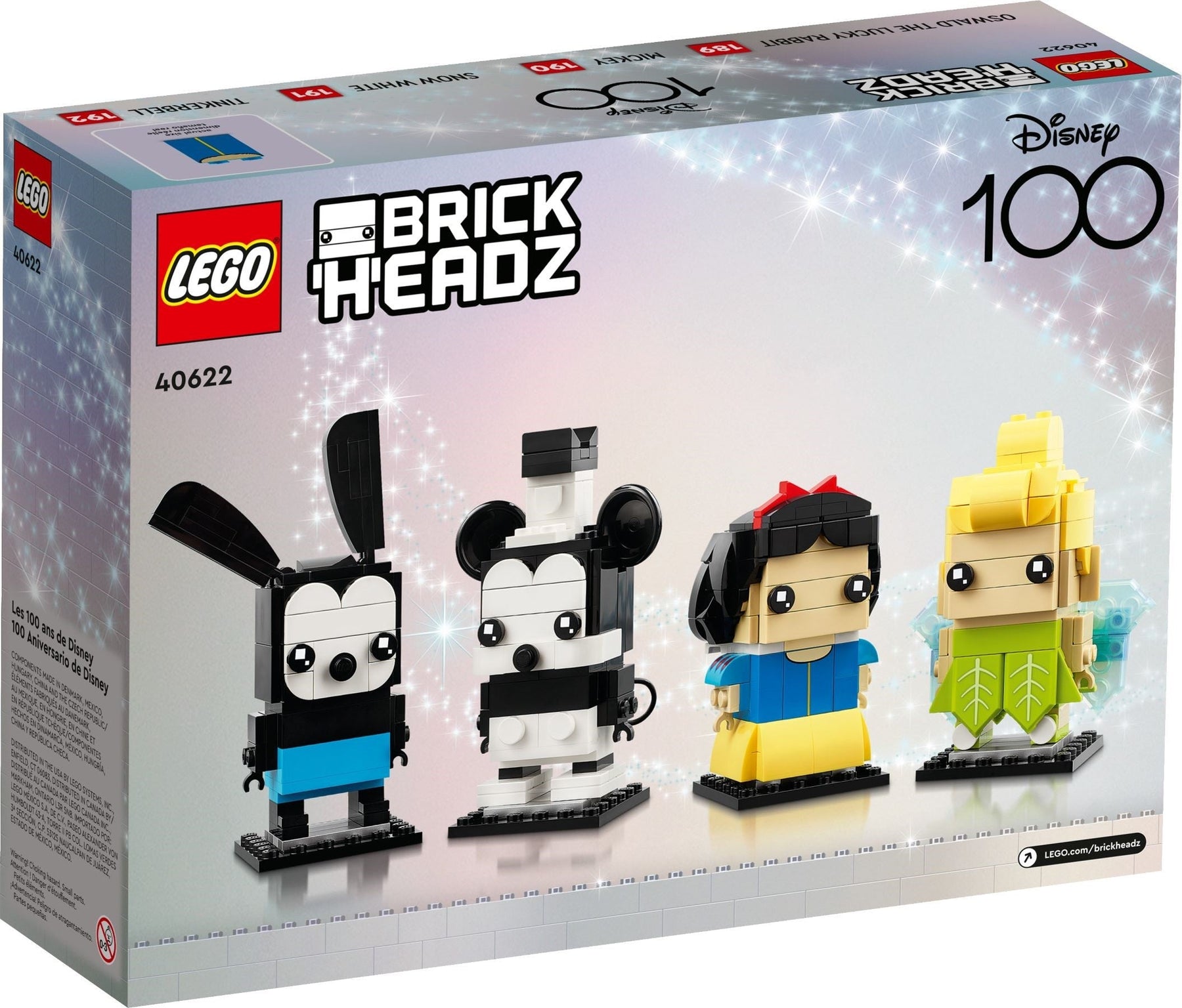 Lego BRICKHEADZ Disney Oswald Mickey Snow White Tinkerbell (40622) - SuperSaverAU - view 3